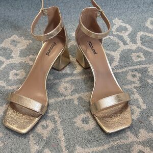 Abound Metallic Gold Block Heel Sandals